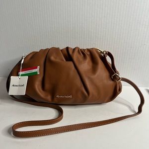 NWT Marina Galanti Italian Leather Cloud Dumpling Crossbody Bag